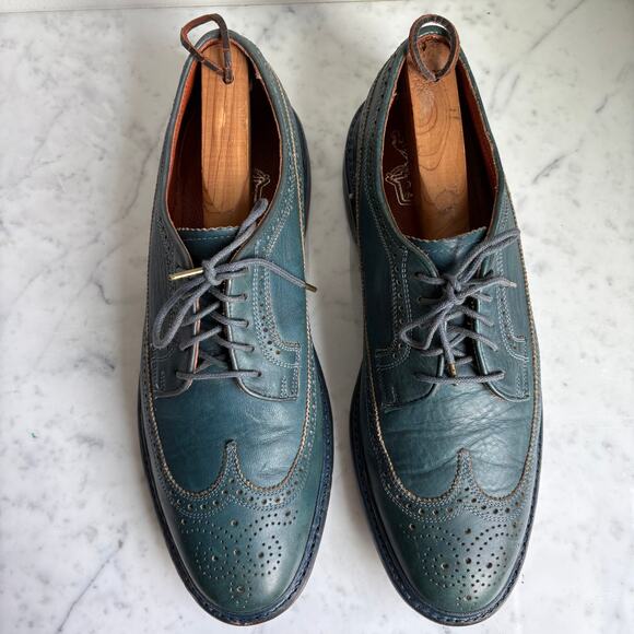 Florsheim by Duckie Brown Teal Leather Brogue Oxfords Men’s 10.5D Heritage Prep - Picture 2 of 16